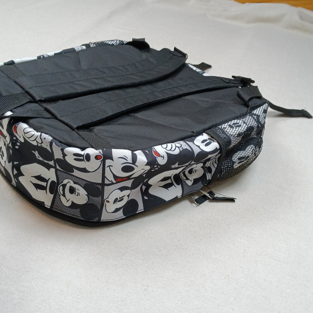 Disney Mickey Mouse Kids Backpack Black White Comic Grid Print 16 Inch Bag - Picture 9 of 15